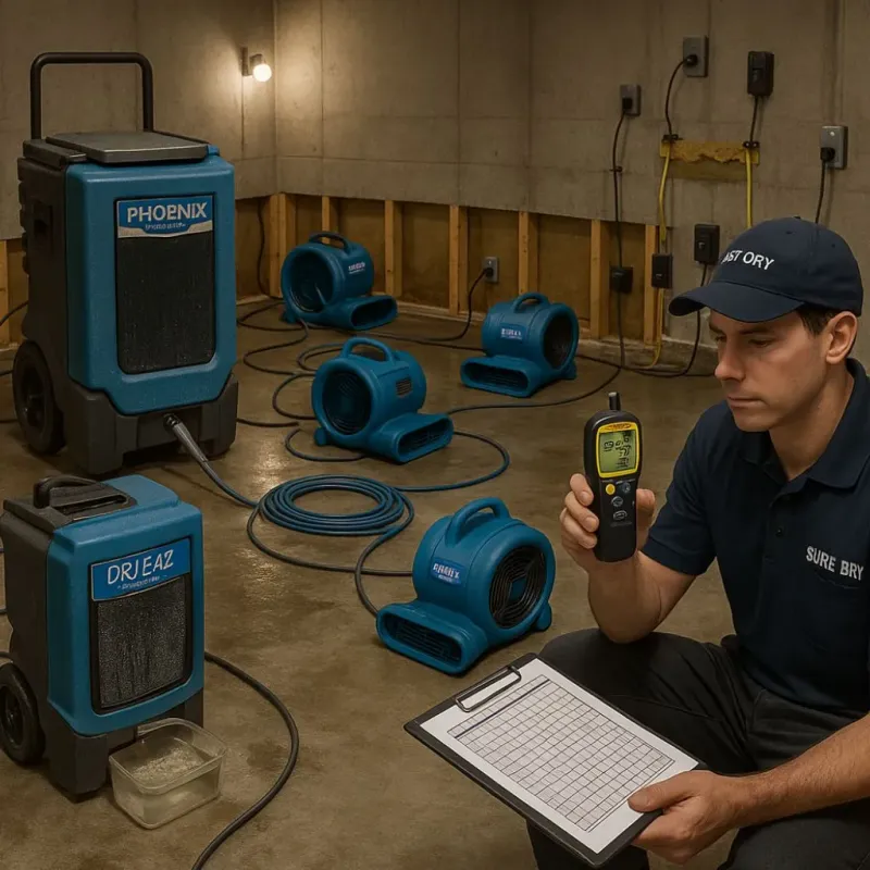 Structural Drying and Dehumidification process in La Crescent, MN